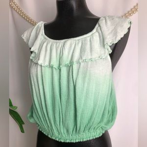 Free People | Green Ombré Crop Top
